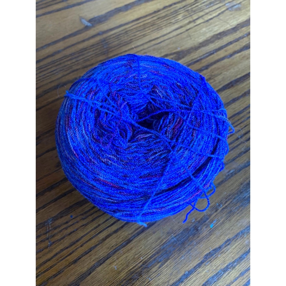 Blue Variegated Yarn Cake Fingering Weight Knitting Crochet